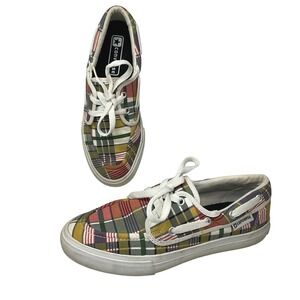 Converse Plaid Boat Shoes‎ Sneakers Women Size 8 Multicolor Lace Up Canvas Y2K